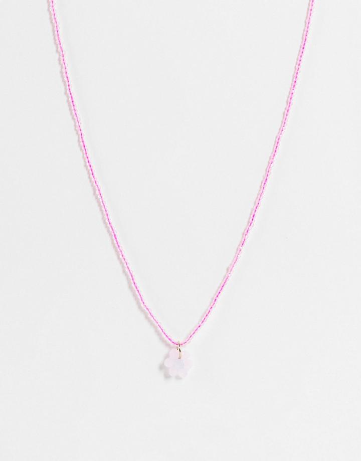 Pieces Bead Necklace In Pink