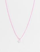 Pieces Bead Necklace In Pink