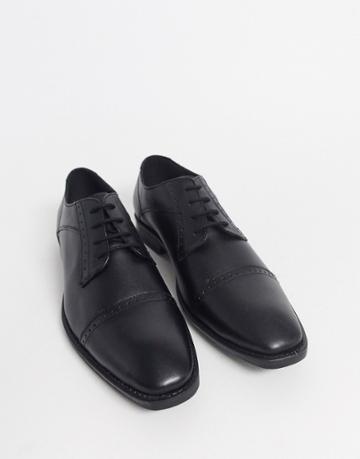 Redfoot Leather Toe Cap Shoe In Black