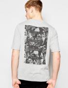Jack & Jones Oversized T-shirt With Back Floral Print - Charcoal