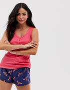 Loungeable Lobster Short Set-pink