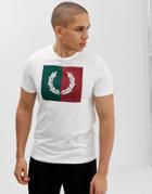Fred Perry Color Block Wreath T-shirt In White - White