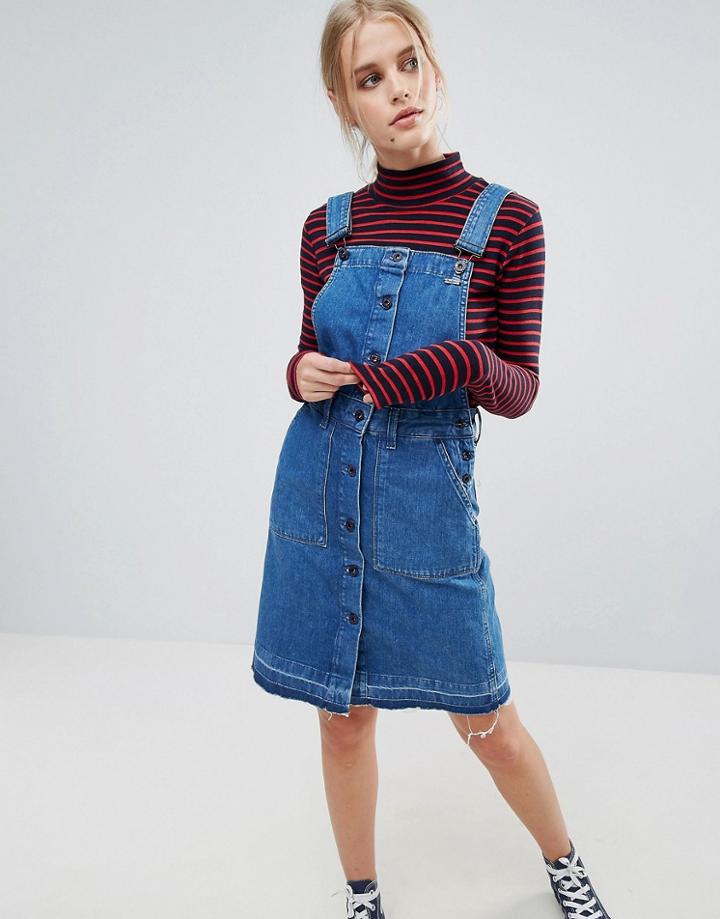 Pepe Jeans Cathy Denim Overall Dress - Blue
