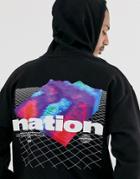 Crl By Corella Hoodie With Graphic Back Print In Black - Black