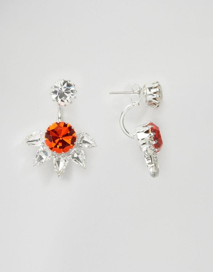 Krystal Swarovski Crystal Spike Swing Earrings - Orange