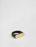 Icon Brand Mixed Metal Ring In Black - Black