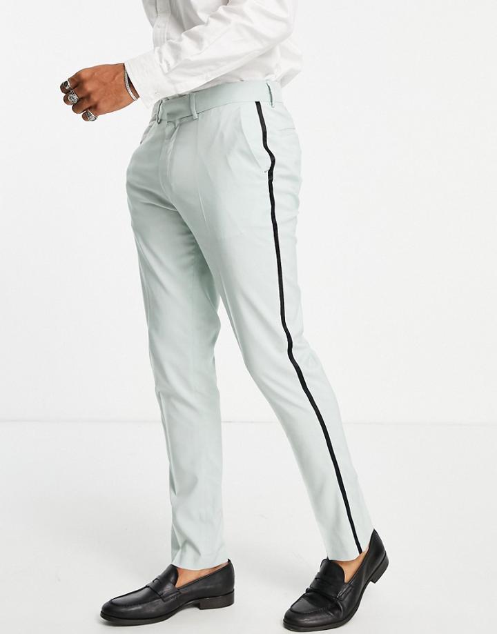 Asos Design Skinny Tuxedo Suit Pants In Green