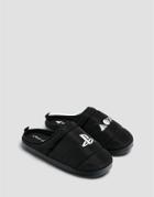 Pull & Bear Play Station Puffer Slippers In Black