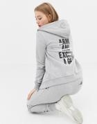 Armani Exchange Hoodie With Back Crossed Out Logo - Gray