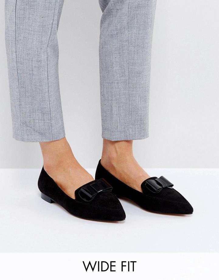Asos Latter Wide Fit Loafer Ballet Flats - Black