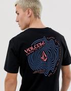 Volcom Listen T-shirt With Large Back Print In Black - Black