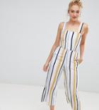 New Look Tall Stripe Jumpsuit - White