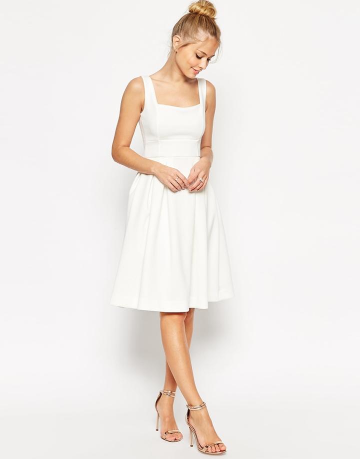 Asos Debutante Midi Dress - Ivory