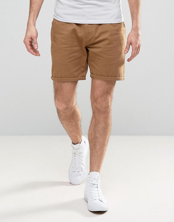 Brave Soul Basic Chino Shorts - Tan