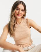 Brave Soul Fiona Knit Top In Cream-white