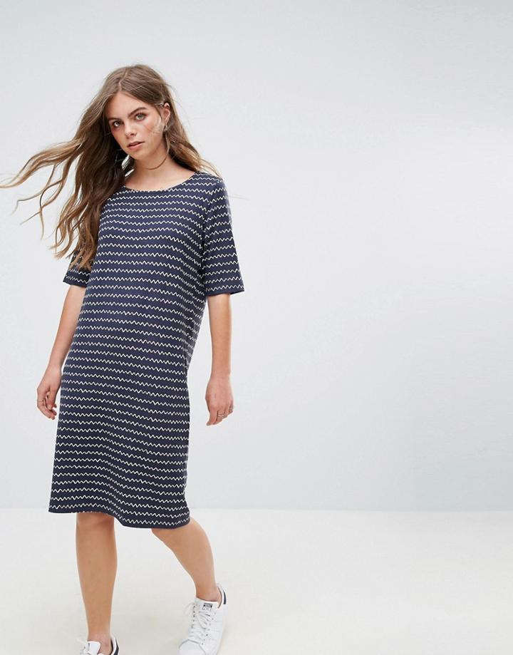 Pieces Damara Stripe Jersey Dress - Navy