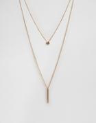 Nylon Double Layered Necklace - Gold