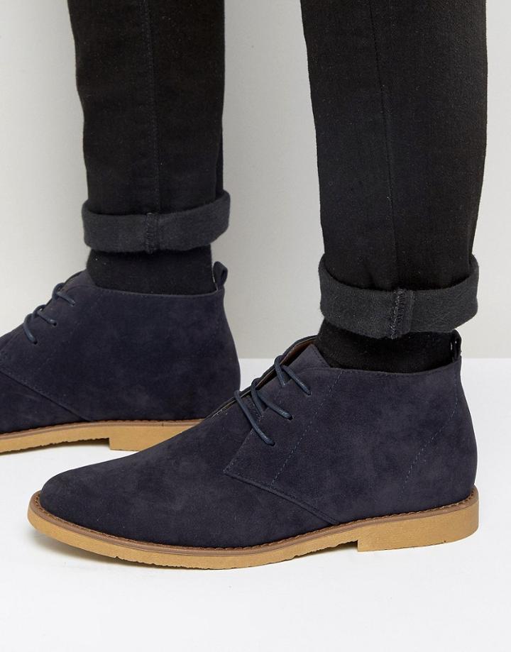 New Look Desert Boot In Navy - Navy