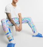 Asos Made In Kenya Slim Fit Check Sweatpants-purple