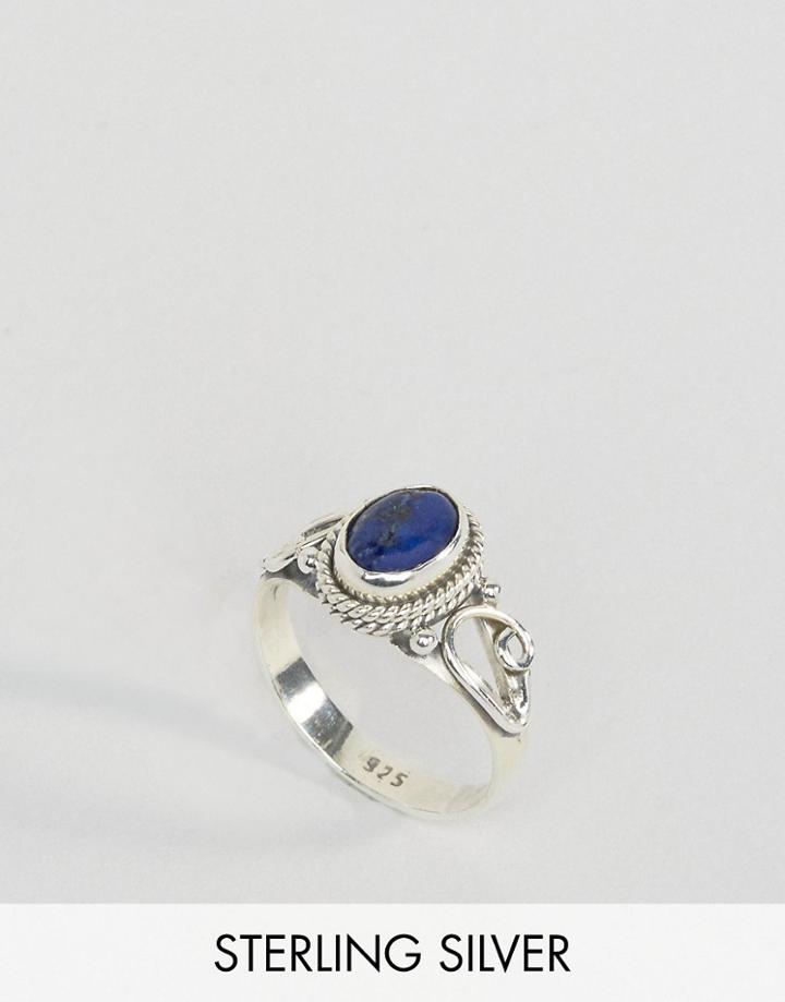 Rock N Rose September Lapis Lazuli Birthstone Ring - Silver