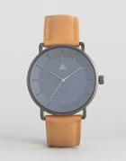 Asos Watch With Tan Faux Leather Strap And Smoked Case - Tan