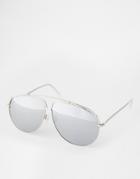 Pieces Aviator Sunglasses - Silver