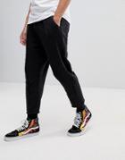 Fairplay Cropped Joggers With Raw Hem - Black