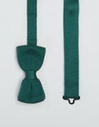 Heart & Dagger Knitted Slim Bow Tie - Green