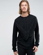 Asos Knitted Jumper With Tassels - Black