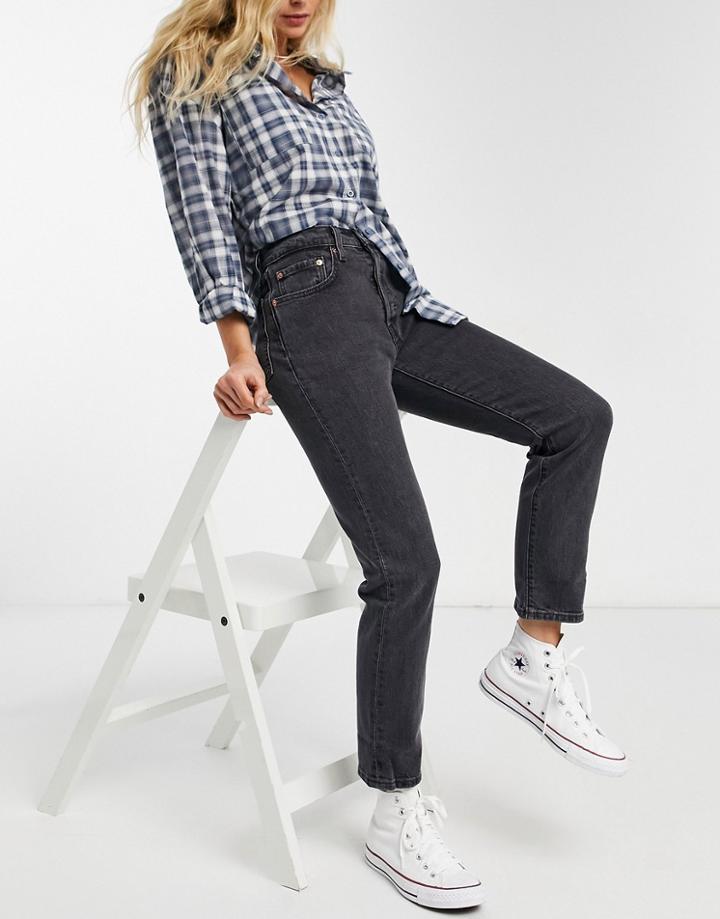 Levi's 501 Crop Jean In Washed Black