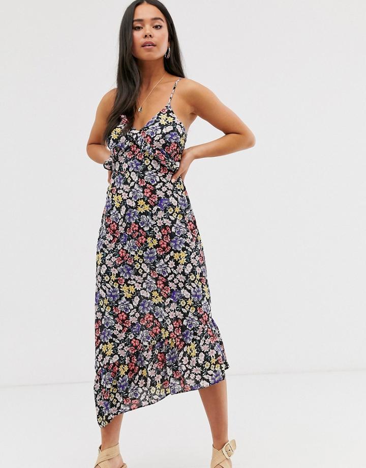 Miss Selfridge Floral Midi Dress - Black
