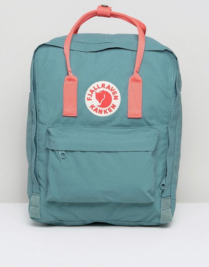 Fjallraven Classic Kanken Backpack In Green With Contrast Pink - Green