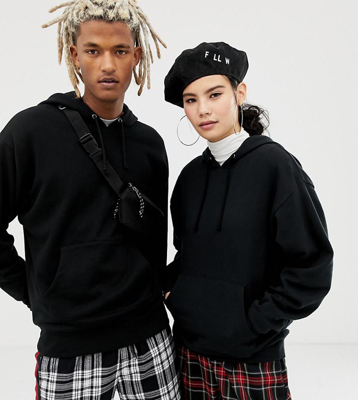 Collusion Unisex Regular Fit Hoodie In Black - Black