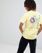 Volcom T-shirt With Rose Back Print - Yellow