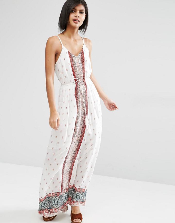 Vero Moda Border Print Maxi Dress - Multi