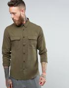 Hoxton Shirt Company Slim Smart Shirt In Cupro - Green