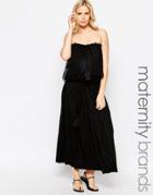 Fillyboo Nursing Lace Detail Maxi Dress - Black