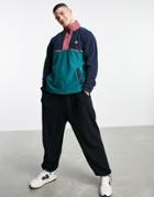 Billabong Boundary Mock Lite 1/4 Zip Fleece In Blue-blues