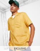 Reclaimed Vintage Inspired Revere Shirt In Tan-brown