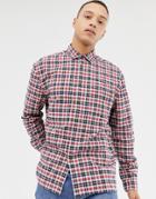Asos Design Oversized Boxy Check Shirt In Red & Navy