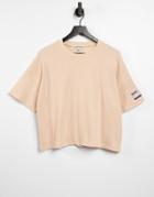 Public Desire Motif Waffle Textured T-shirt In Beige-neutral