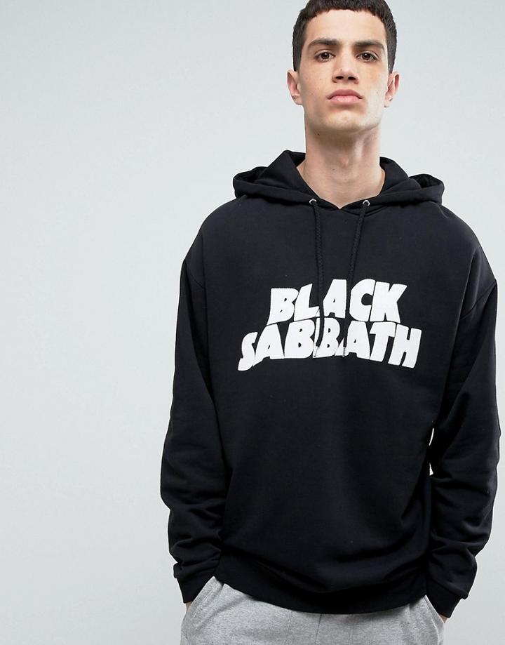 Asos Oversized Hoodie With Black Sabbath Print - Black