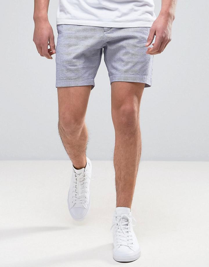 Selected Homme Stripe Short - Blue