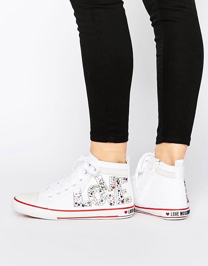 Love Moschino Love High Top Sneakers - Black