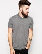 Asos Polo Shirt In Jersey - Charcoal