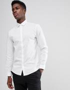 Selected Homme Slim Shirt With Pindot - White