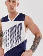 Puma Training Graphic Tank In Blue - Blue