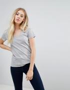 New Look Drop Neck Jersey Tee - Gray