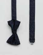 Ted Baker Walbow Bowtie In Fleck - Navy