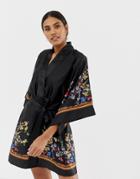 B By Ted Baker Opulent Fauna Kimono - Black